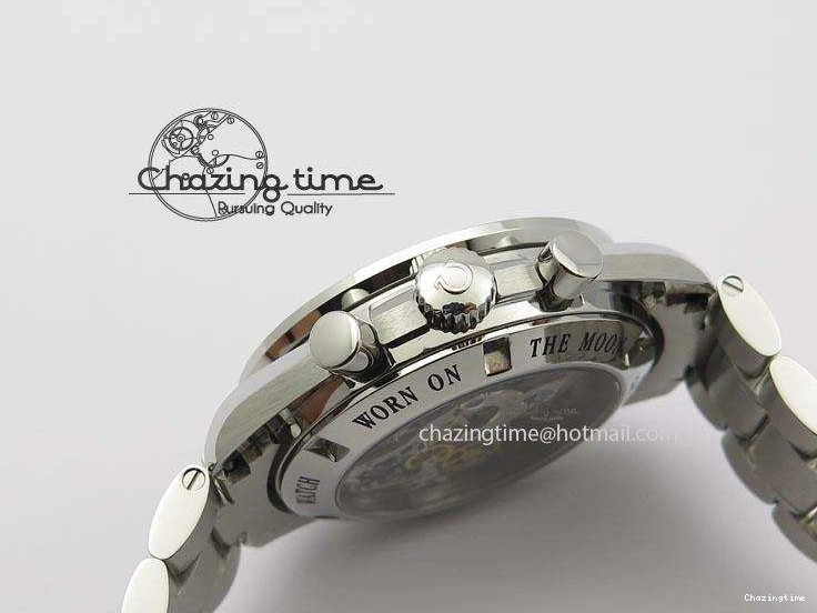 0118 Speedmaster MoonWatch  Apollo 16 Black Dial On SS Bracelet Supportive 8231